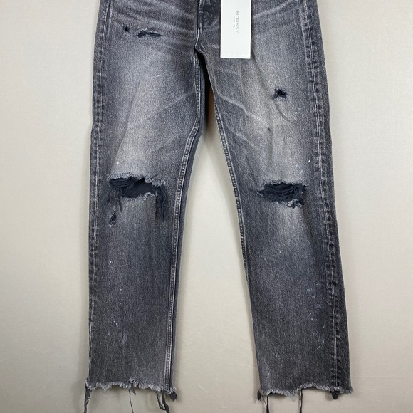 Moussy Vintage Odessa Black High Rise Straight Jeans | Size 26 NWT - Picture 7 of 15